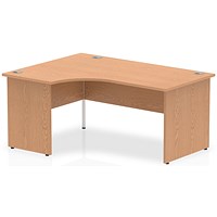 Impulse 1600mm Corner Desk, Left Hand, Panel End Leg, Oak