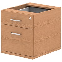 Impulse Fixed 2 Drawer Pedestal, Oak