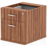 Impulse Fixed 2 Drawer Pedestal, Walnut