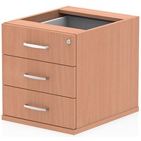 Impulse Fixed 3 Drawer Pedestal, Beech