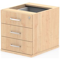 Impulse Fixed 3 Drawer Pedestal, Maple