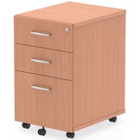 Impulse 3 Drawer Mobile Pedestal, Beech