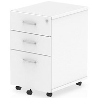 Impulse 3 Drawer Mobile Pedestal, White