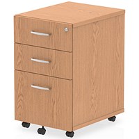 Impulse 3 Drawer Mobile Pedestal, Oak