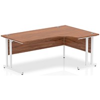 Impulse 1800mm Corner Desk, Right Hand, White Cantilever Leg, Walnut