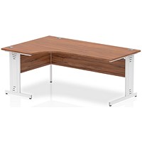 Impulse 1800mm Corner Desk, Left Hand, White Cable Managed Leg, Walnut