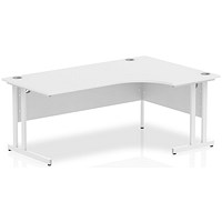 Impulse 1800mm Corner Desk, Right Hand, White Cantilever Leg, White