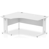 Impulse 1600mm Corner Desk, Left Hand, White Cable Managed Leg, White