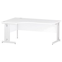 Impulse 1800mm Corner Desk, Left Hand, White Cable Managed Leg, White