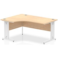 Impulse 1600mm Corner Desk, Left Hand, White Cable Managed Leg, Maple