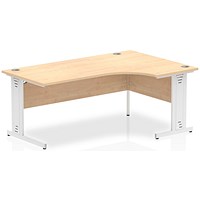 Impulse 1800mm Corner Desk, Right Hand, White Cable Managed Leg, Maple
