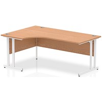 Impulse 1800mm Corner Desk, Left Hand, White Cantilever Leg, Oak Impulse 1800mm Corner Desk, Left Hand, White Cantilever Leg, Oak