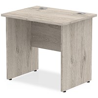 Impulse 800mm Slim Rectangular Desk, Panel End Leg, Grey Oak Impulse 800mm Slim Rectangular Desk, Panel End Leg, Grey Oak