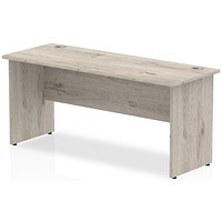 Impulse 1600mm Slim Rectangular Desk, Panel End Leg, Grey Oak Impulse 1600mm Slim Rectangular Desk, Panel End Leg, Grey Oak