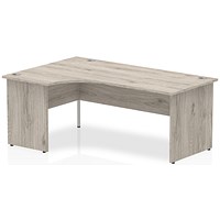 Impulse 1800mm Corner Desk, Left Hand, Panel End Leg, Grey Oak