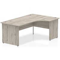 Impulse 1800mm Corner Desk, Right Hand, Panel End Leg, Grey Oak