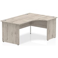 Impulse 1600mm Corner Desk, Right Hand, Panel End Leg, Grey Oak