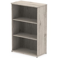 Impulse Medium Bookcase, 2 Shelves, 1200mm High, Grey Oak