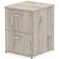 Impulse Foolscap Filing Cabinet, 2-Drawer, Grey Oak