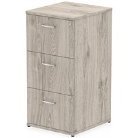 Impulse Foolscap Filing Cabinet, 3 Drawer, Grey Oak