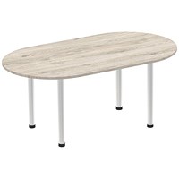 Impulse Boardroom Table, 1800mm Wide, Grey Oak