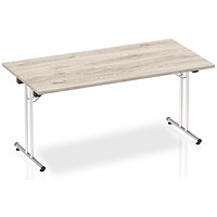 Impulse Rectangular Folding Table, 1600mm, Grey Oak