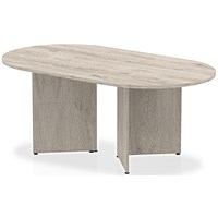 Impulse Boardroom Table, 1800mm, Grey Oak, Arrowhead Leg