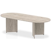Impulse Boardroom Table, 2400mm, Grey Oak, Arrowhead Leg