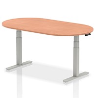 Impulse Sit-Standing Boardroom Table, 1800mm, Silver Leg, Beech Impulse Sit-Standing Boardroom Table, 1800mm, Silver Leg, Beech
