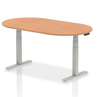 Impulse Sit-Standing Boardroom Table, 1800mm, Silver Leg, Oak Impulse Sit-Standing Boardroom Table, 1800mm, Silver Leg, Oak