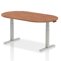 Impulse Sit-Standing Boardroom Table, 1800mm, Silver Leg, Walnut Impulse Sit-Standing Boardroom Table, 1800mm, Silver Leg, Walnut