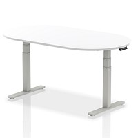 Impulse Sit-Standing Boardroom Table, 1800mm, Silver Leg, White Impulse Sit-Standing Boardroom Table, 1800mm, Silver Leg, White