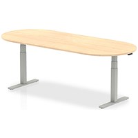 Impulse Sit-Standing Boardroom Table, 2400mm, Silver Leg, Maple