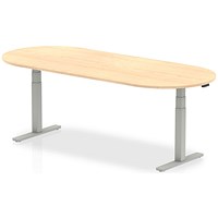 Impulse Height Adjustable Boardroom Table, 2400mm, Maple