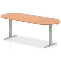 Impulse Sit-Standing Boardroom Table, 2400mm, Silver Leg, Oak Impulse Sit-Standing Boardroom Table, 2400mm, Silver Leg, Oak