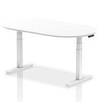 Impulse Sit-Standing Boardroom Table, 1800mm, White Leg, White Impulse Sit-Standing Boardroom Table, 1800mm, White Leg, White