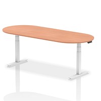 Impulse Sit-Standing Boardroom Table, 2400mm, White Leg, Beech Impulse Sit-Standing Boardroom Table, 2400mm, White Leg, Beech