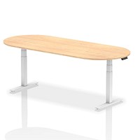 Impulse Sit-Standing Boardroom Table, 2400mm, White Leg, Maple Impulse Sit-Standing Boardroom Table, 2400mm, White Leg, Maple