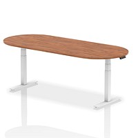 Impulse Sit-Standing Boardroom Table, 2400mm, White Leg, Walnut Impulse Sit-Standing Boardroom Table, 2400mm, White Leg, Walnut