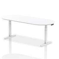 Impulse Sit-Standing Boardroom Table, 2400mm, White Leg, White Impulse Sit-Standing Boardroom Table, 2400mm, White Leg, White