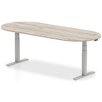 Impulse Height Adjustable Boardroom Table, 2400mm, Grey Oak