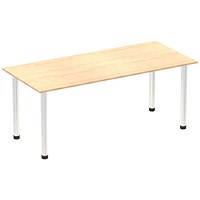 Impulse Rectangular Table, 1800mm, Maple, Chrome Post Leg