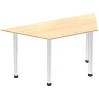 Impulse Trapezoidal Table, 1600mm, Maple, Chrome Post Leg