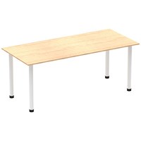 Impulse Rectangular Table, 1800mm, Maple, White Post Leg