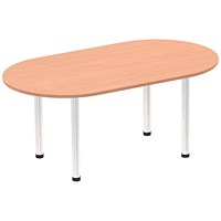 Impulse Boardroom Table, 1800mm, Beech, Chrome Post Leg Impulse Boardroom Table, 1800mm, Beech, Chrome Post Leg