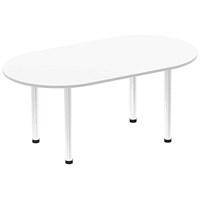 Impulse Boardroom Table, 1800mm, White, Chrome Post Leg Impulse Boardroom Table, 1800mm, White, Chrome Post Leg