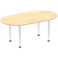Impulse Boardroom Table, 1800mm, Maple, Brushed Aluminium Post Leg Impulse Boardroom Table, 1800mm, Maple, Brushed Aluminium Post Leg
