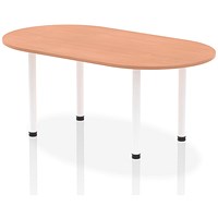 Impulse Boardroom Table, 1800mm, Beech, White Post Leg