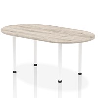 Impulse Boardroom Table, 1800mm, Grey Oak, White Post Leg Impulse Boardroom Table, 1800mm, Grey Oak, White Post Leg
