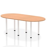 Impulse Boardroom Table, 2400mm, Oak, White Post Leg Impulse Boardroom Table, 2400mm, Oak, White Post Leg